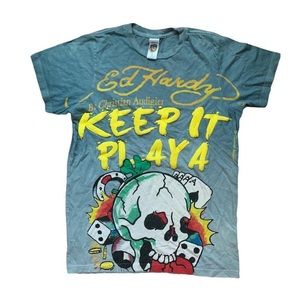 Rare Vintage 90s inspired grunge retro sexy vibe Ed Hardy “Keep It Playa” shirt